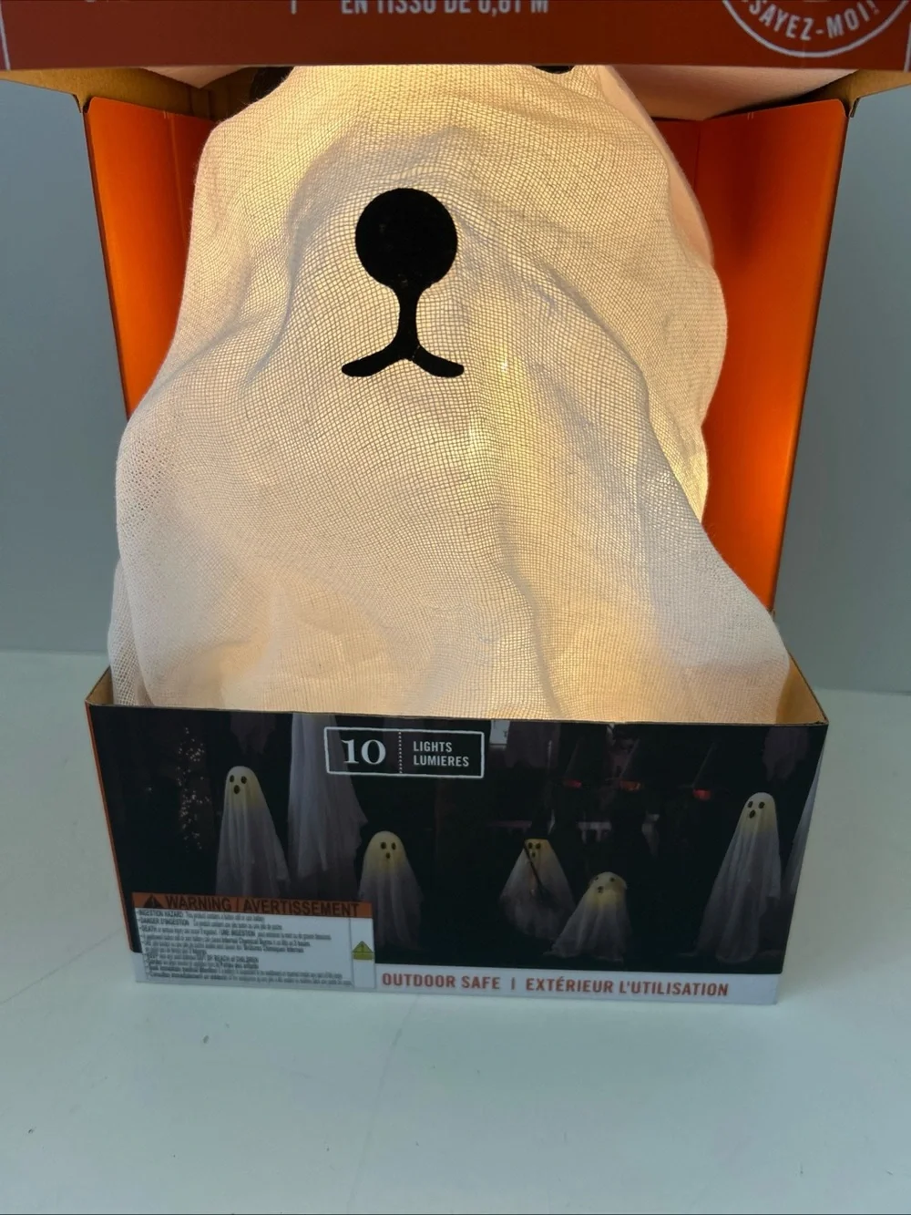 Martha Stewart White Mesh LED Light Up Dog Ghost Decoration Halloween NEW